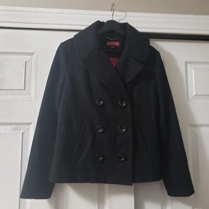 Merona Wool Black Coat Size L
